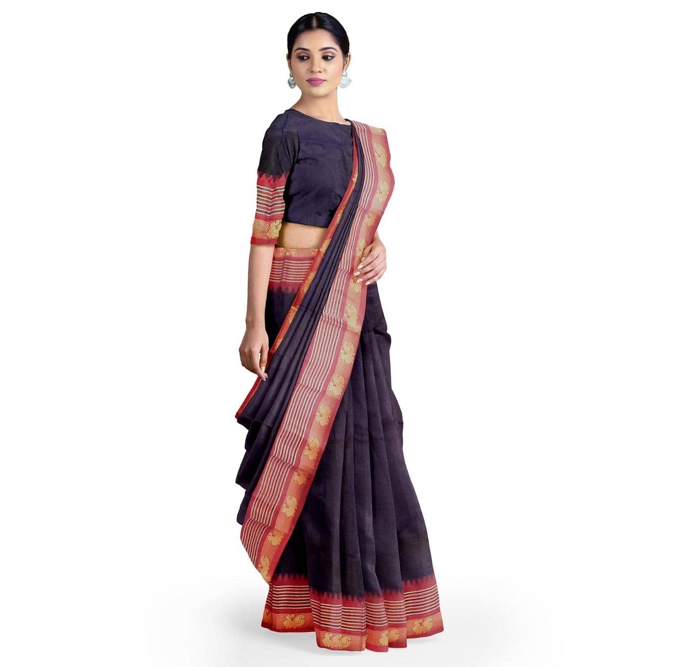Pure Handloom Cotton saree with woven border – Sold