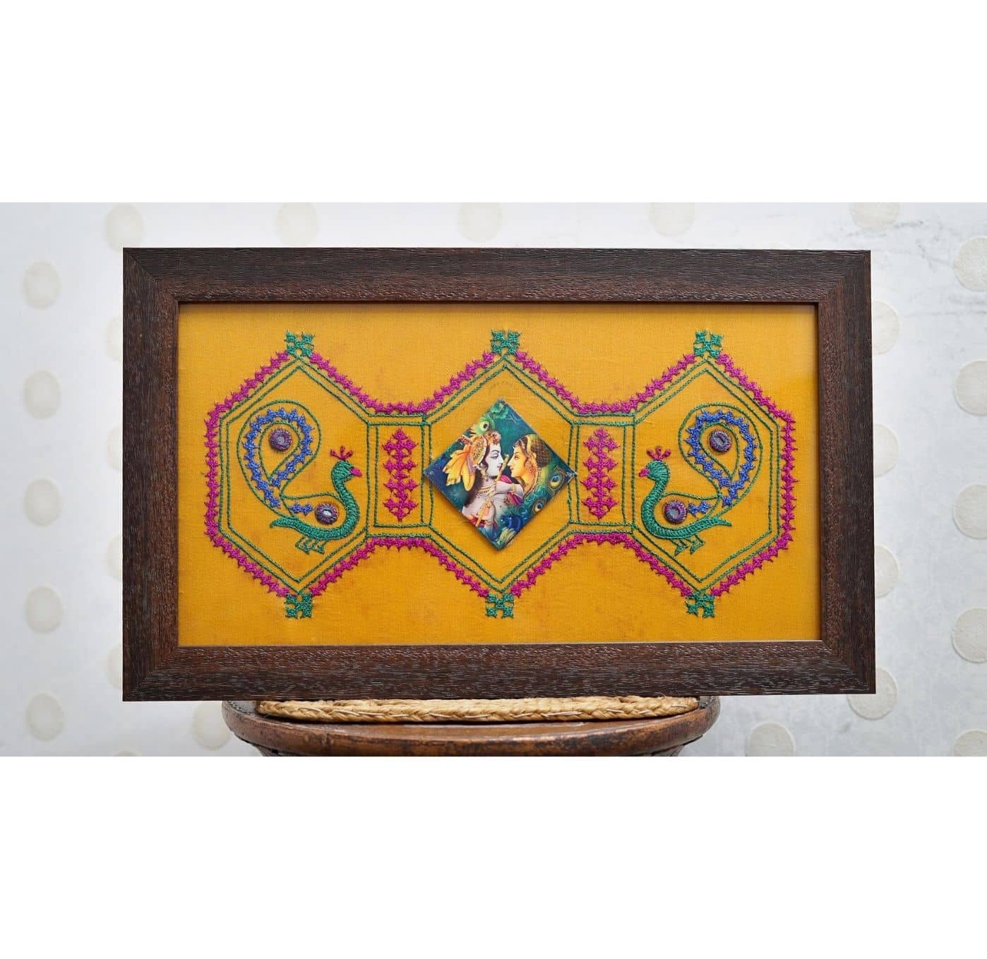 Hand Embroidered Radhakrishna wall Hanging