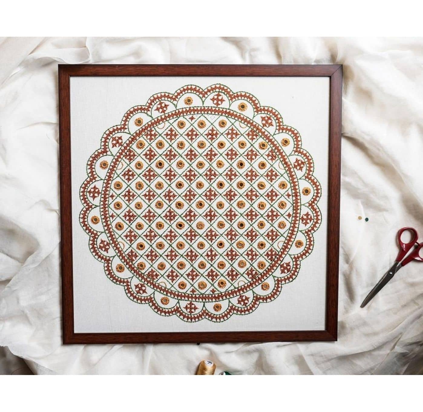 Duotone Chakdo  – Traditional Hand Embroidered Wall hanging
