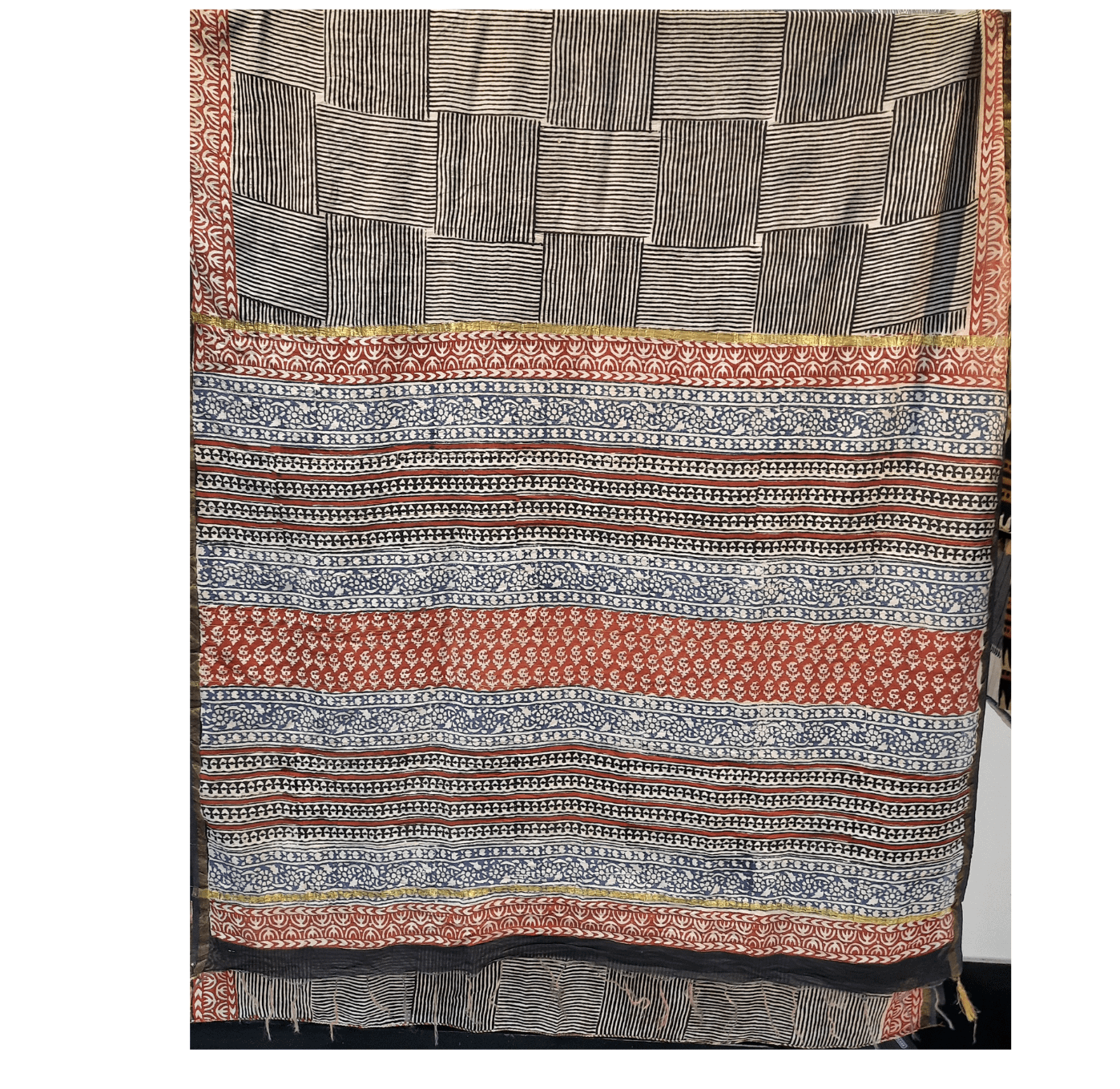 Chanderi Silk cotton Saree With Bagru Block Print (Copy)