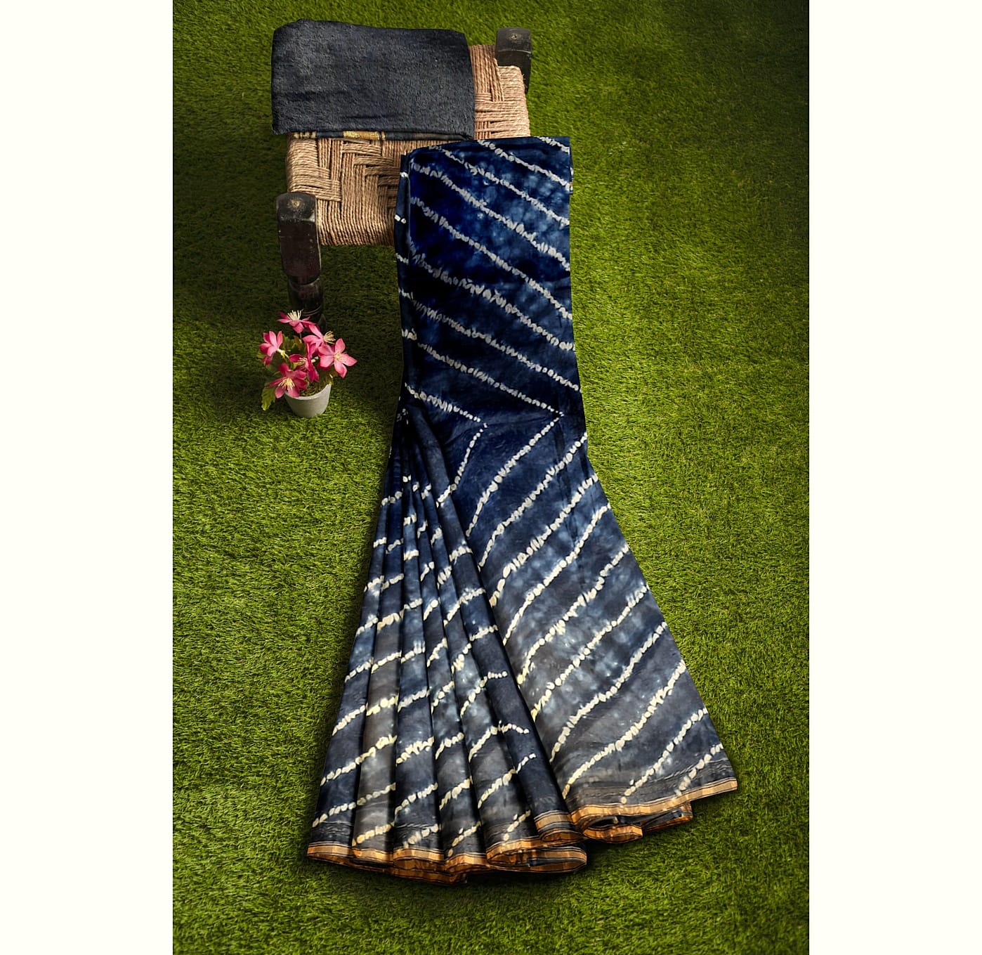 Tie and Dye Chanderi Silk cotton Saree 35