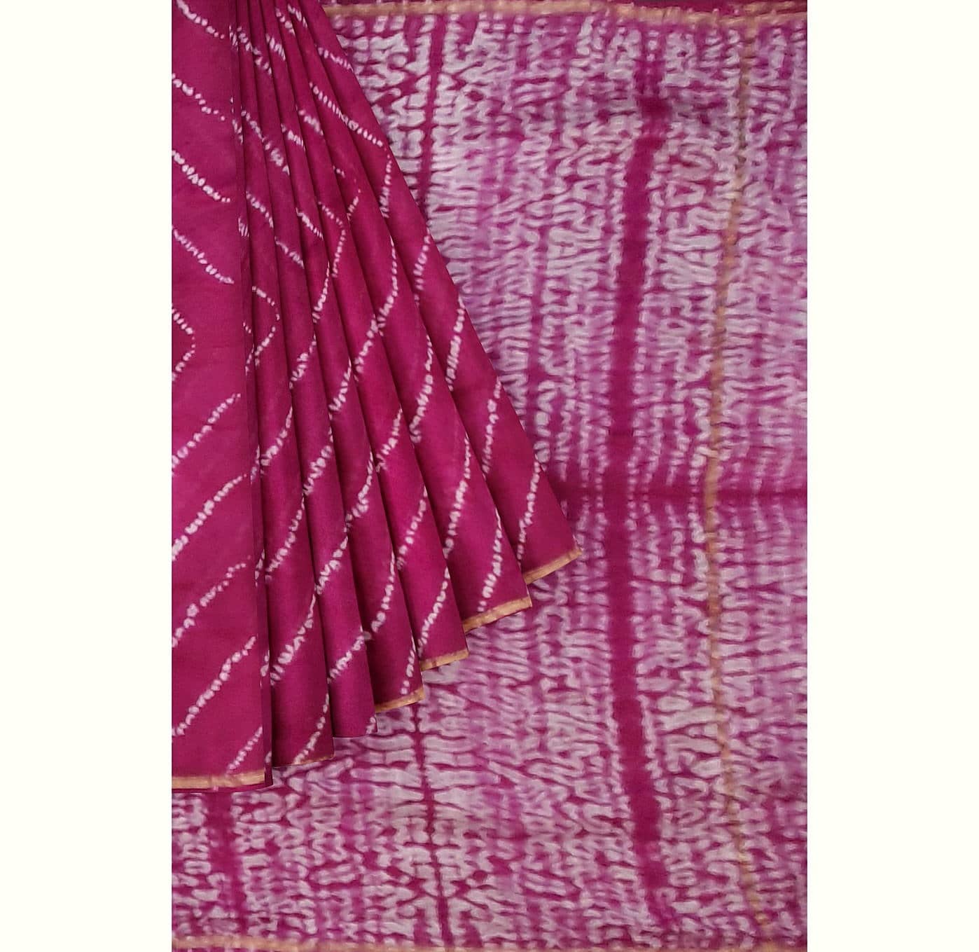 Chanderi Silk cotton Saree With Bagru Block Print 1