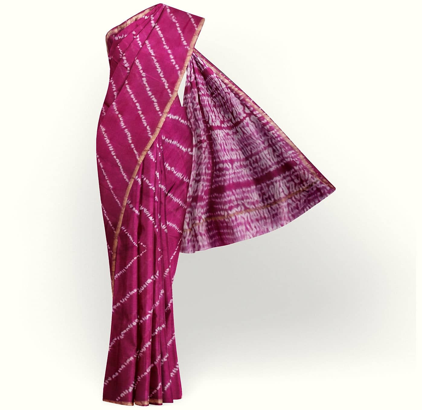 Chanderi Silk cotton Saree With Bagru Block Print